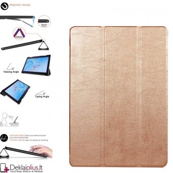 Dirbtinės odos atverčiamas dėklas - auksinės spalvos (Huawei Mediapad T3 10)